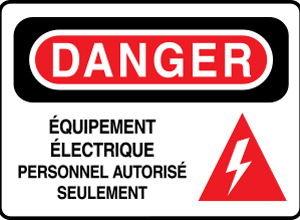 Danger Équipement électrique