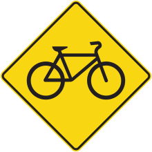 Passage pour bicyclettes ou présence de cyclistes